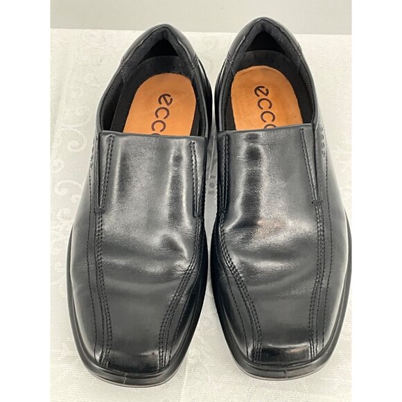Ecco Mens Leather Slip-On Loafers Size 40 Black - Picture 2 of 7